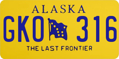 AK license plate GKO316