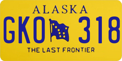 AK license plate GKO318