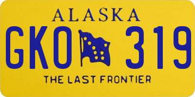 AK license plate GKO319