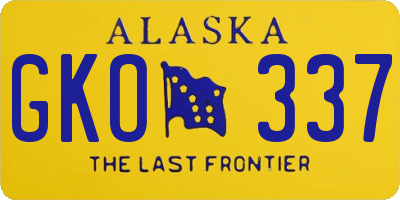 AK license plate GKO337