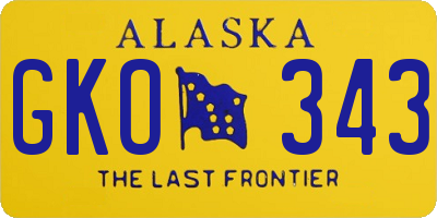 AK license plate GKO343