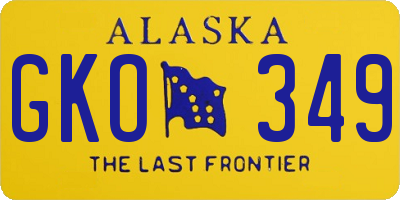 AK license plate GKO349