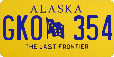 AK license plate GKO354