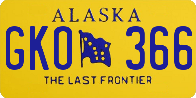 AK license plate GKO366