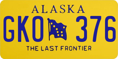 AK license plate GKO376