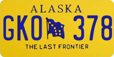AK license plate GKO378