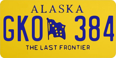 AK license plate GKO384