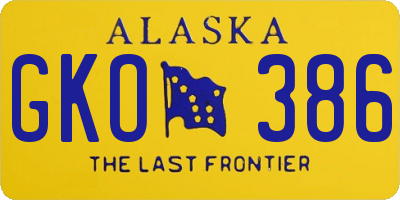 AK license plate GKO386