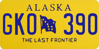 AK license plate GKO390