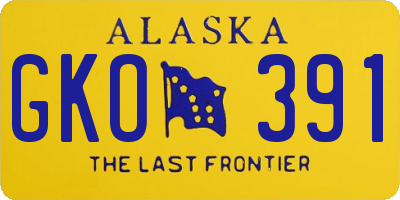 AK license plate GKO391