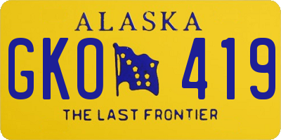 AK license plate GKO419