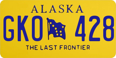 AK license plate GKO428