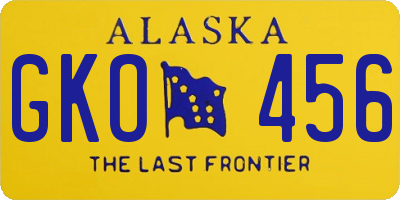 AK license plate GKO456