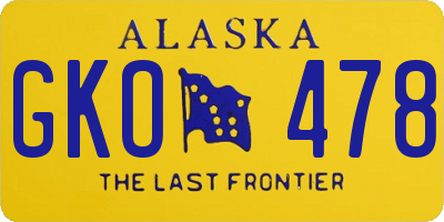 AK license plate GKO478
