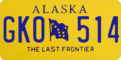 AK license plate GKO514