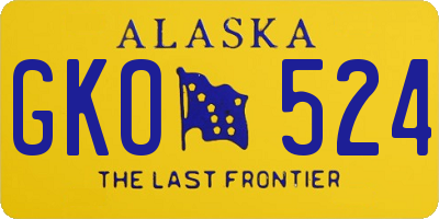 AK license plate GKO524