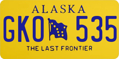 AK license plate GKO535