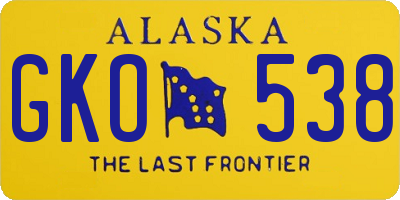 AK license plate GKO538