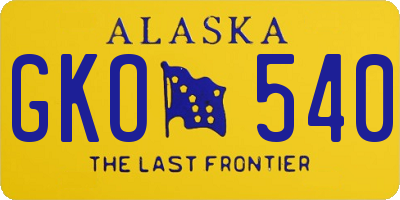 AK license plate GKO540