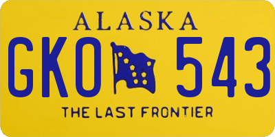AK license plate GKO543