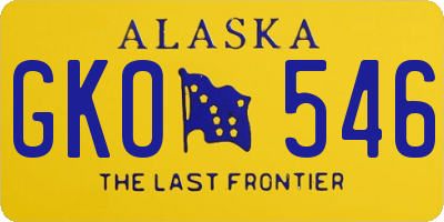 AK license plate GKO546