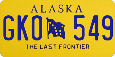 AK license plate GKO549