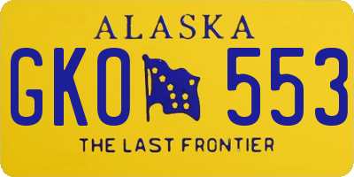 AK license plate GKO553