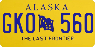 AK license plate GKO560