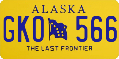 AK license plate GKO566