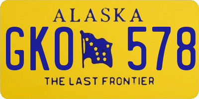 AK license plate GKO578