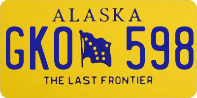 AK license plate GKO598