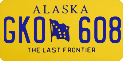 AK license plate GKO608