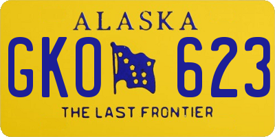 AK license plate GKO623