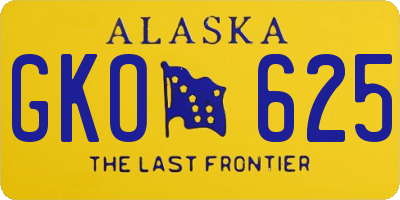 AK license plate GKO625