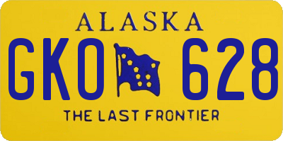 AK license plate GKO628