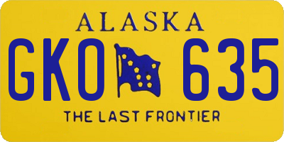 AK license plate GKO635