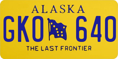 AK license plate GKO640