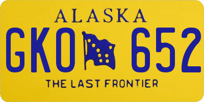 AK license plate GKO652