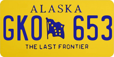 AK license plate GKO653