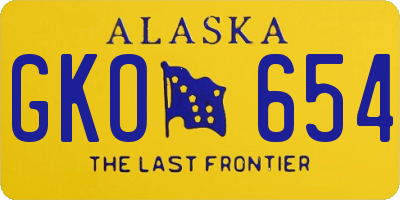 AK license plate GKO654