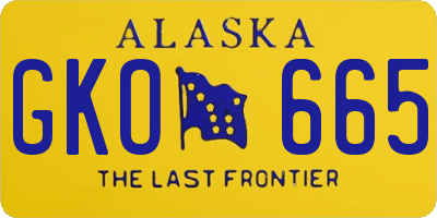 AK license plate GKO665