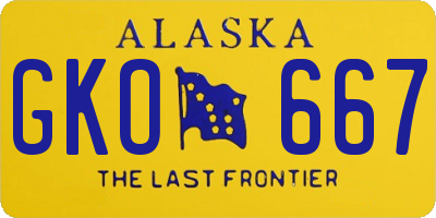 AK license plate GKO667