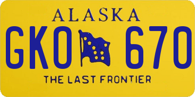 AK license plate GKO670