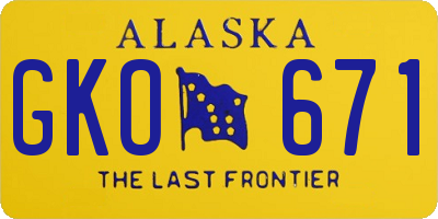 AK license plate GKO671