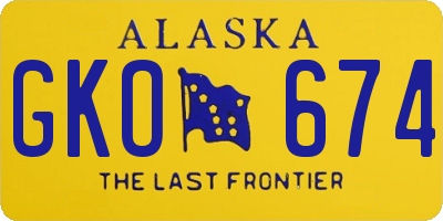 AK license plate GKO674