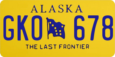 AK license plate GKO678