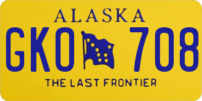 AK license plate GKO708