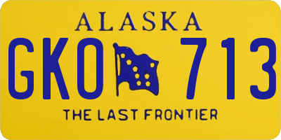 AK license plate GKO713