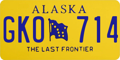 AK license plate GKO714