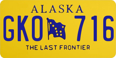 AK license plate GKO716